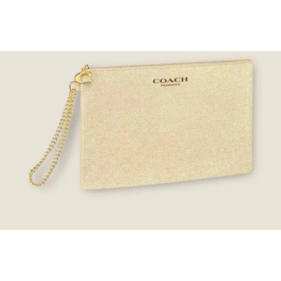 Sparkly Gold-Beige Coach Beauty Clutch-Wristlet - Picture 1 of 1